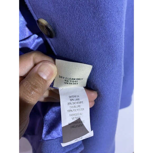 LL Bean Peacoat Womens 14 Blue Cashmere Wool Office Corp Capsule Minimalist - Picture 7 of 15